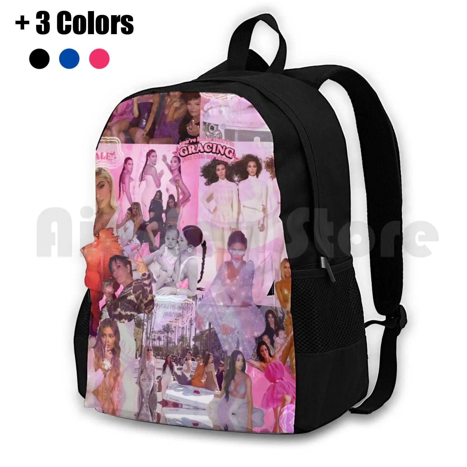Kardashians Collage Zaino Da Trekking All'Aperto Impermeabile Campeggio Viaggi Kardashians Kim Kendall Jenner Collage Sorelle Bffs