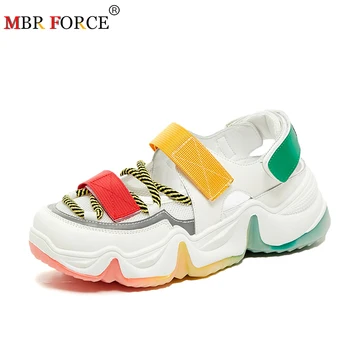 

MBR FORCE New Women Sandals 2020 Summer Casual Comfortable Anti-slip Shoes Woman Beach Platform Ankle Sandals Girl Beach Sandals