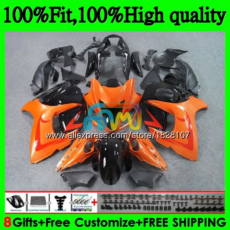 Инъекции для SUZUKI Hayabusa GSXR1300 08 09, 10, 11, 12, 56BS. 29 GSX-R1300 оранжевого, черного цветов, GSXR 1300 2008 2009 2010 2011 2012 обтекатель - Цвет: No. 1