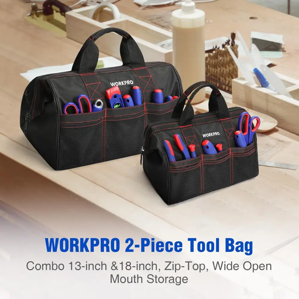 Сумка для инструментов WORKPRO 13 и 18 дюймов водонепроницаемые дорожные прочные