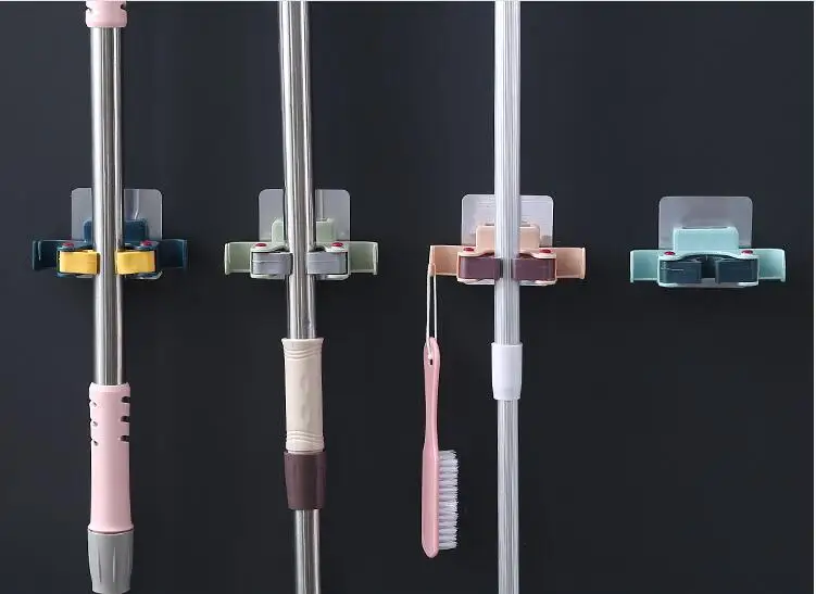 Suction Cup Wall Mop Hook Hanging Rack Powerful Traceless Broom Shelf