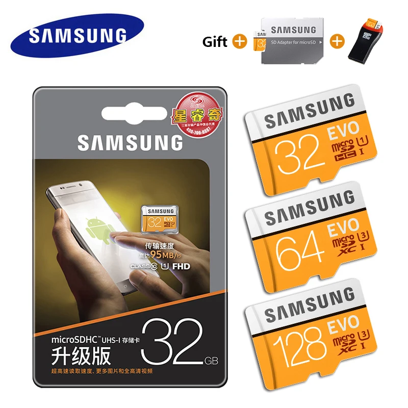 

SAMSUNG EVO+ Micro SD 32G SDHC Grade Class10 Memory Card C10 UHS-I TF/SD Cards Trans Flash SDXC 64GB 128GB cartao de memoria