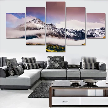 

5 Piece diamond embroidery Modern decor Snow mountain scenery diamond painting full square/round drill,landscape sticker gift