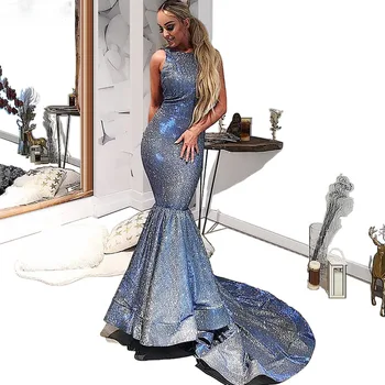 

abendkleider Bling Sequins Mermaid Evening Dress Elegant abiye Long Evening Dresses robe de soiree longue vestido de festa