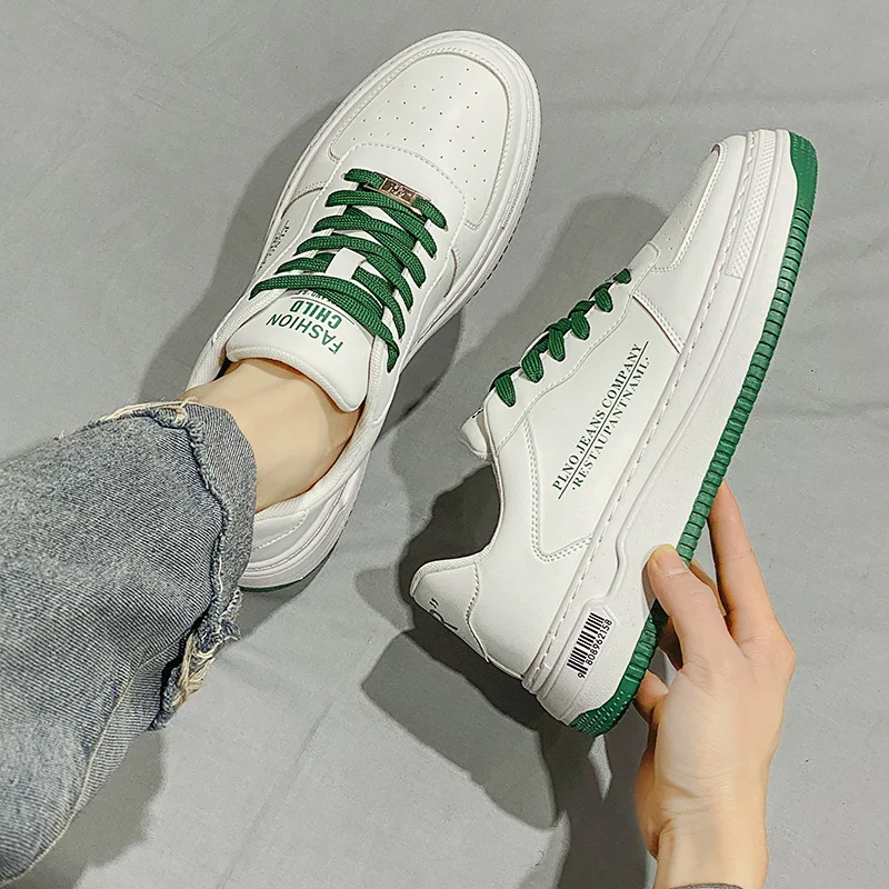 WWKK zapatos informales de piel auténtica para hombre, zapatillas blancas  ligeras, con plataforma y tacón medio, calzado vulcanizado cómodo|Zapatillas  para caminar| - AliExpress