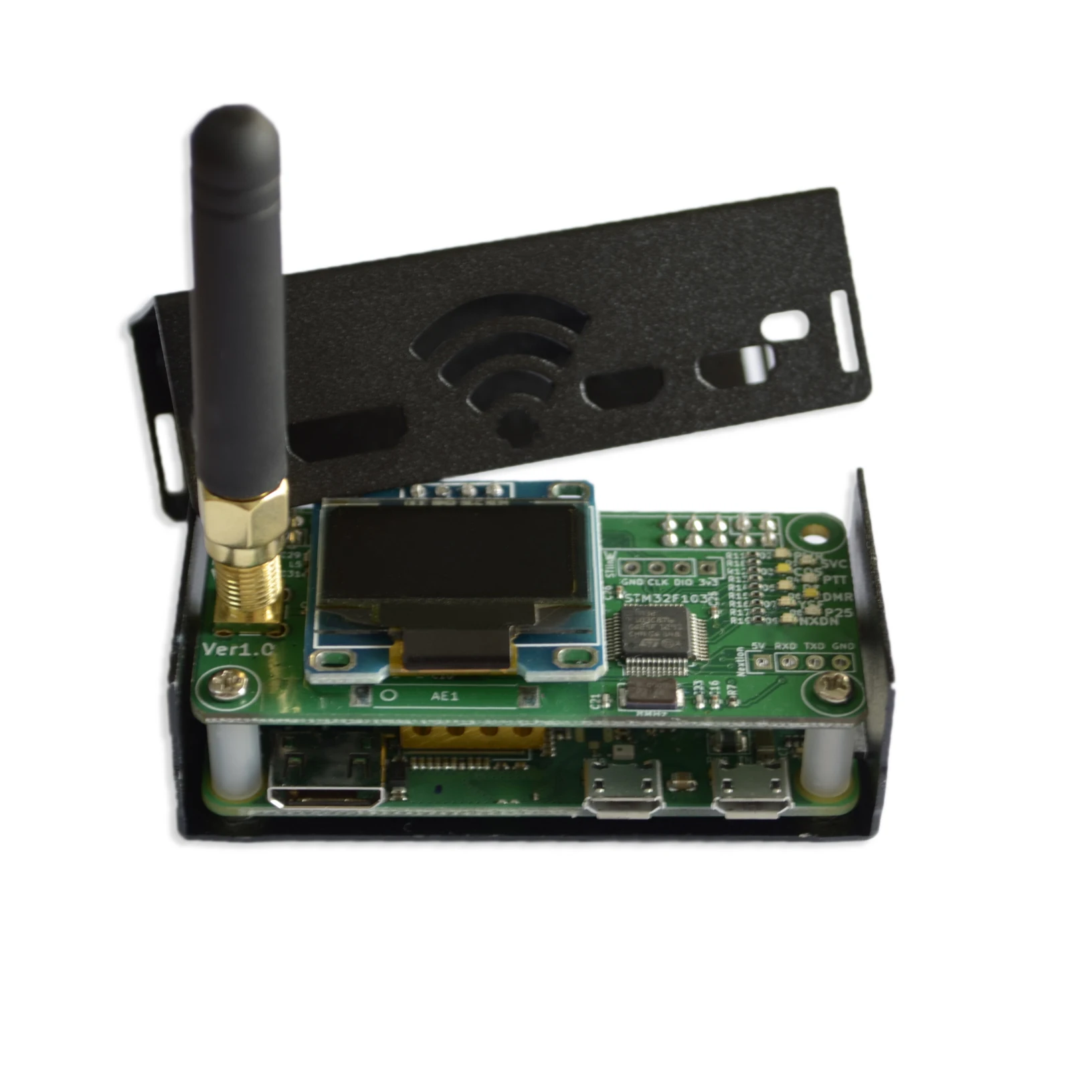 

1 Set Assembled MMDVM Hotspot Support P25 DMR YSF + Pi +OLED +Antenna + Black Case