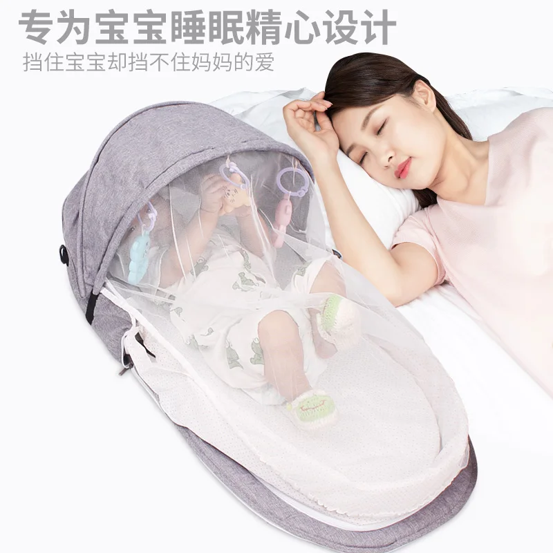 

Portable Crib with Travel Mosquito Net Bed In Bed with Isolated Multi-function Bb Outdoor Bed Foldable