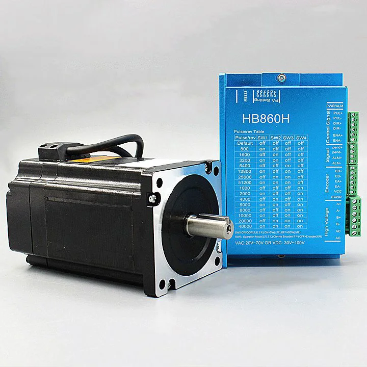 Nema 34 Серводвигатель мотор 86HB250-118B+ HB860H замкнутый контур шаговый двигатель 8.5N.M мотор Nema 34 86 Гибридный замкнутый контур 2-фазный шаговый мотор драйвер