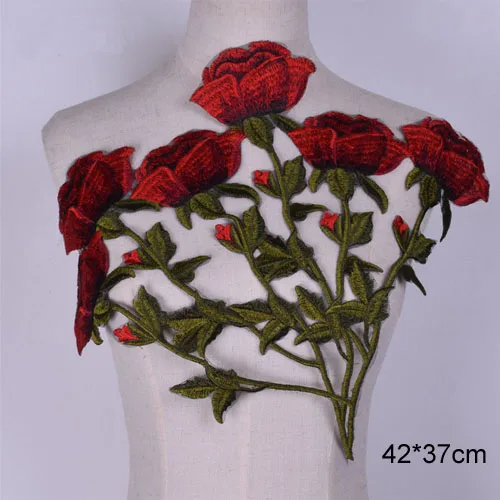 1 комплект цветок сливы аппликация одежда вышивка патч, кружевная ткань пришить патч ремесло шитье вышитый воротник - Цвет: CAMEL