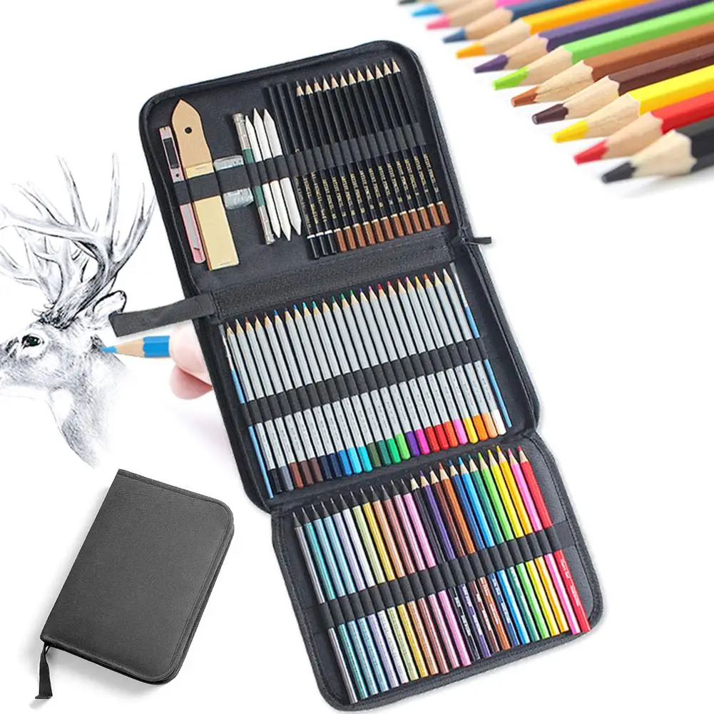HERCHR 50pcs Crayons de Dessin pour Artistes Crayons de Croquis Dessin Outils dart de bâton de Charbon de Bois 
