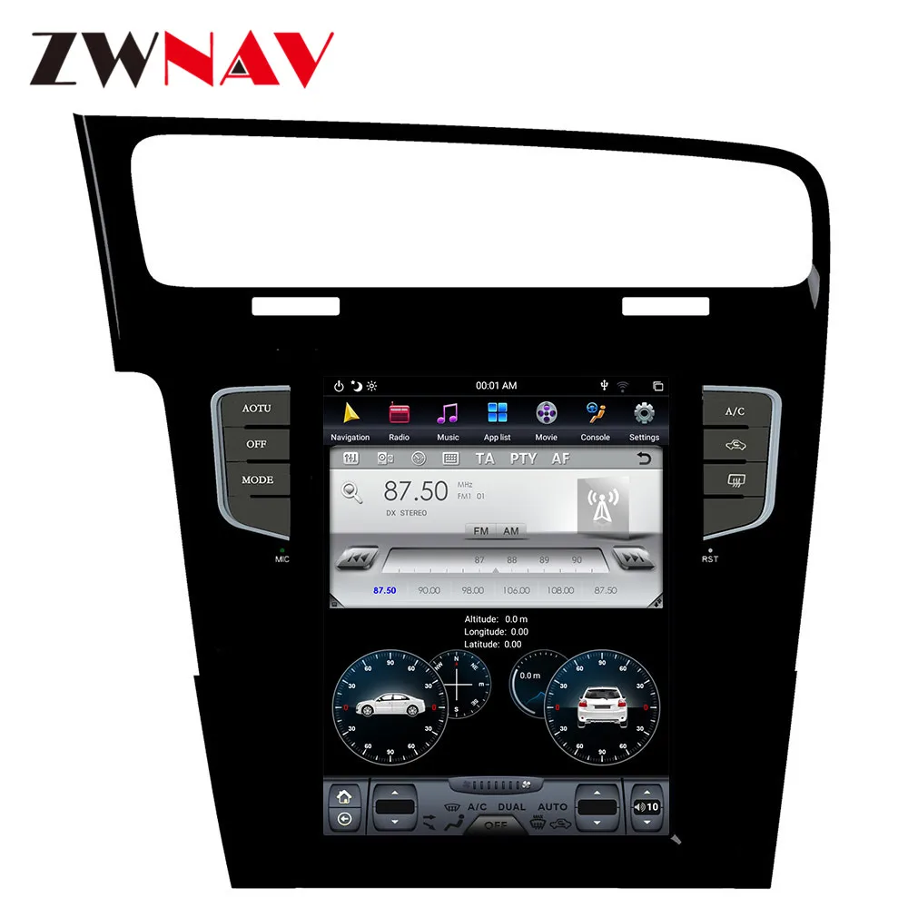 Вертикальный экран ZWNAV Tesla Android 9 0 PX6 4 Гб + 64 Встроенный DSP Carplay для Volkswagen Golf 7 2010 2018 GPS