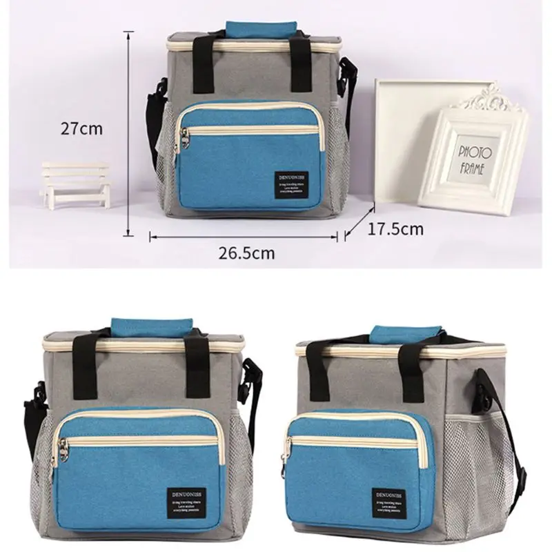 THINKTHENDO Lunch Bag Insulated Thermal Food Storage Bags Portable Travel Working Picnic Box