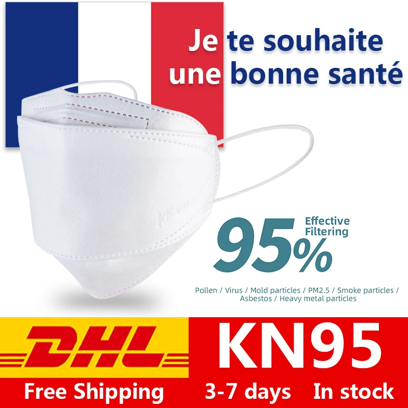 

FFP2 Masque anti-flu 100pcs Disposable Dustproof masque chirurgical Anti Influenza Safety Breathing masque N95 Protective Mask