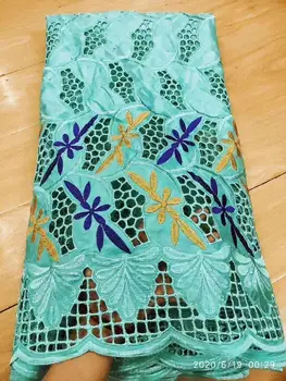 

African Net Lace Fabric French Bazin Riche Getzner Embroidered 2020 High Quality Nigerian Laces Fabrics 5Yards For Wedding