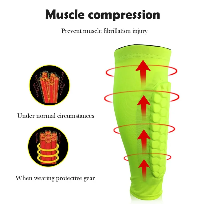 1PCS Soccer Honeycomb Shin Guards Leg Sleeves Basketball Training Gear Adult Teenager Football Protectors
