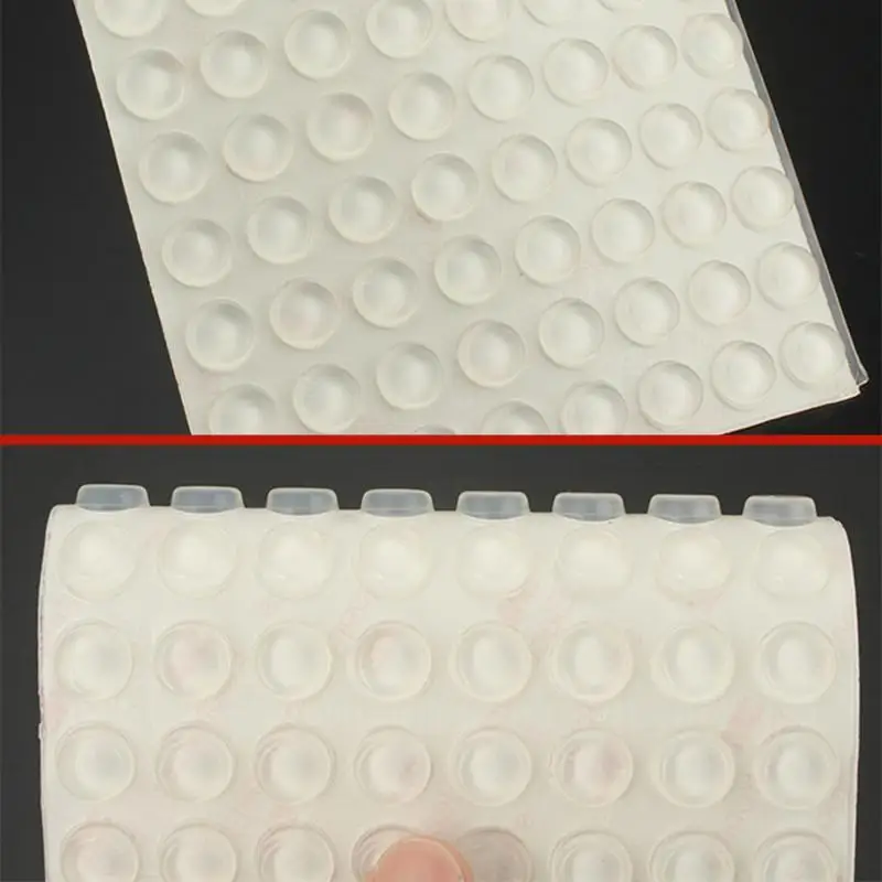 Silicone Door Stoppers Noisy Door Stops Self Adhesive Silicone Rubber Pads Cabinet Bumpers Catches Rubber Damper Buffer Cushion Furniture Hardware Black