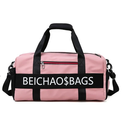 Red Zipper Pink Водонепроницаемые дорожные сумки, нейлоновые женские дорожные сумки для дам, новые мужские спортивные сумки для обуви, выходные сумки, розовые сумки для женщин - Цвет: Red Zipper Pink