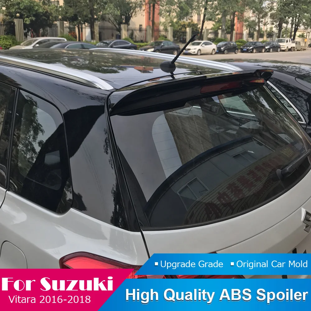 

AITWATT Fit For Suzuki Vitara 2016 2017 2018 White Spoiler ABS Material Car Rear Wing Primer Color Rear Spoiler Car Accessories