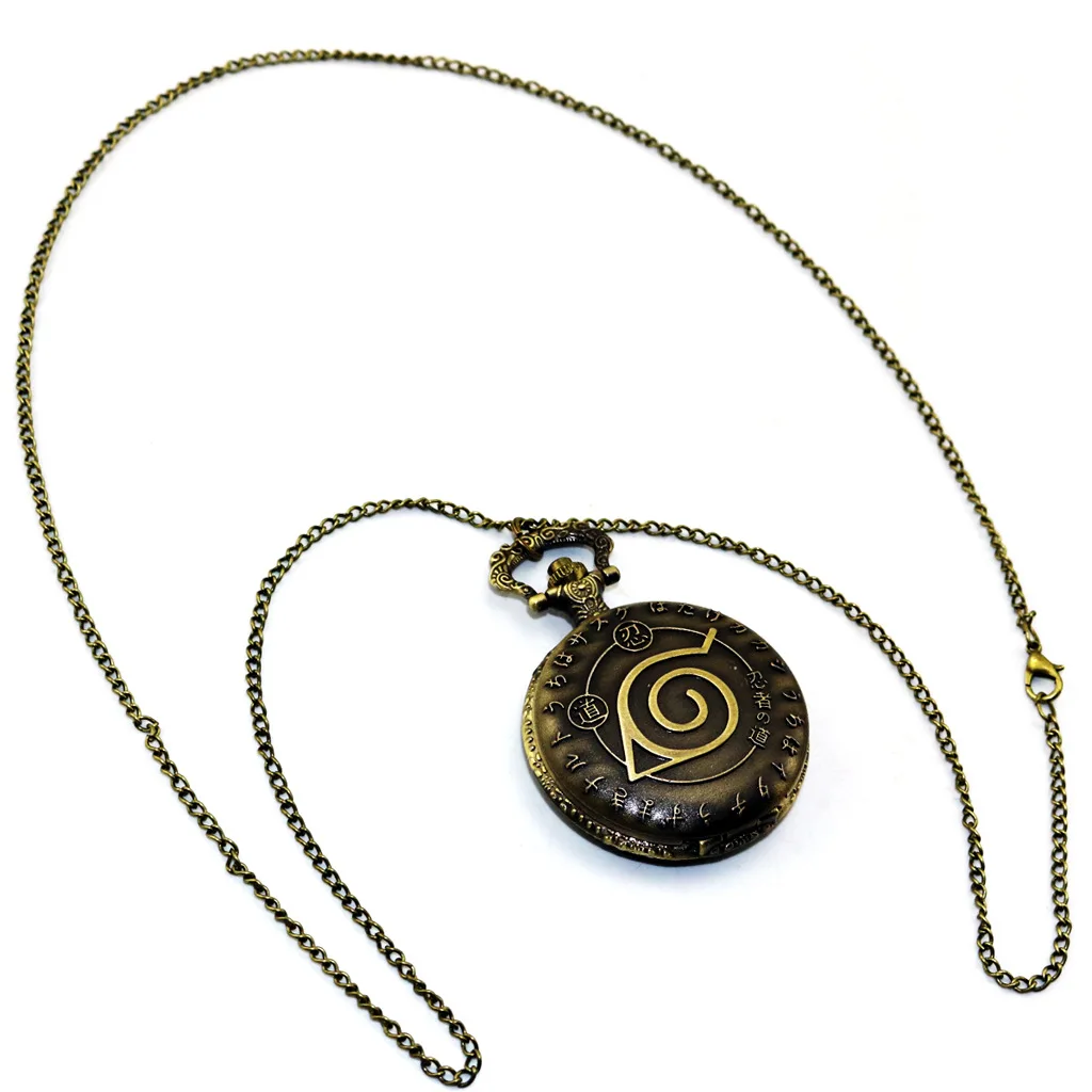 Аниме Наруто карманные часы с цепью лист фигура кулон с necklace ем косплей аксессуар подарок