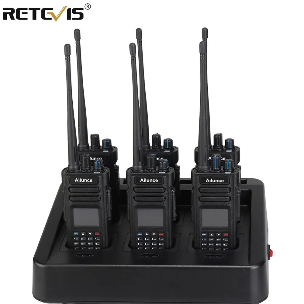 RETEVIS Ailunce HD1 DMR цифровая рация Ham Радио 6 шт. любительский GPS UV двухдиапазонный + шестиполосный мульти блок