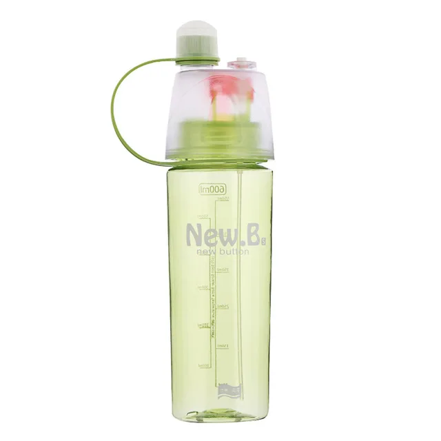 green 600 мл botella de agua Спортивная бутылка-спрей botellas para agua gourde en plastique спортивный тренажерный зал напиток botellas garrafas de agua кувшин - Цвет: green