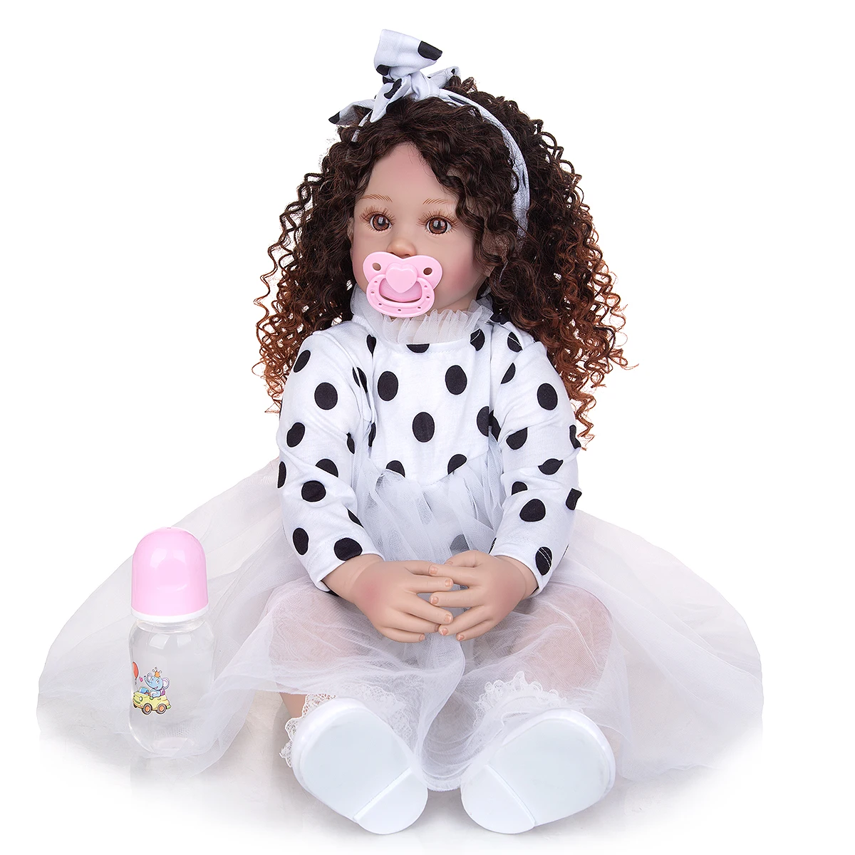 

KEIUMI New Bebe Reborn Girl Doll 24 Inch Soft Silicone Cloth Body Realistic toddler Reborn Dolls for children present