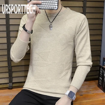 

Knitted Sweater Men Brand Clothing 2019 Autumn Winter New Arrival Slim Warm Sweaters O-Neck Pullover Men Top Plus Size M-3XL