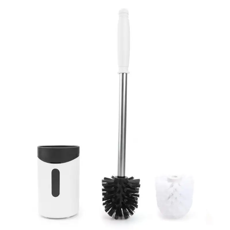 Toilet Brushes Wall-Mounted Long Handle Toilet Cleaner Brush with Base Bathroom WC Tools - Цвет: Белый
