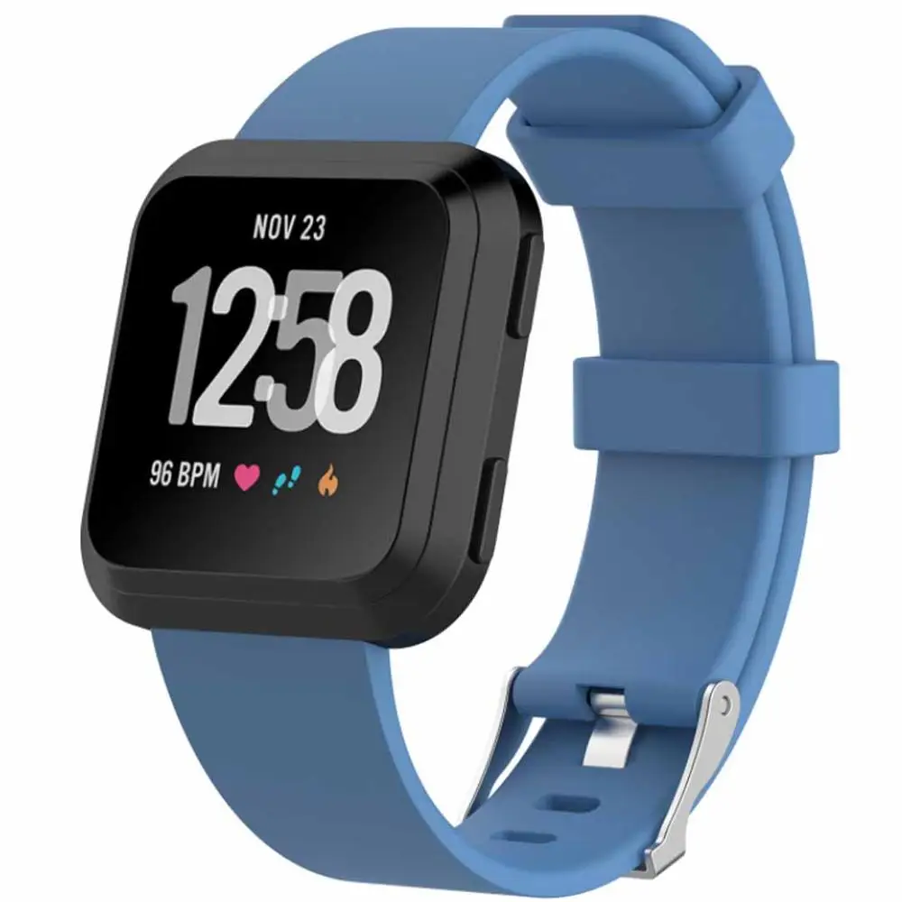 Силиконовые смарт-часы браслет на запястье для Fitbit Versa ремешок часы Reverse Пряжка Замена для Fitbit Versa Lite ремешок - Цвет: Slate Blue