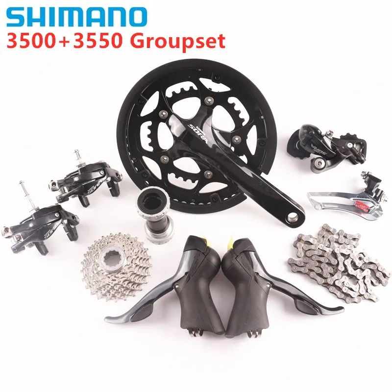 Shimano SORA 3500 3550 шатун 170 мм 50/34 Т с bb4600 дорожный велосипед 2X9 скорость cassete 11 25T groupset