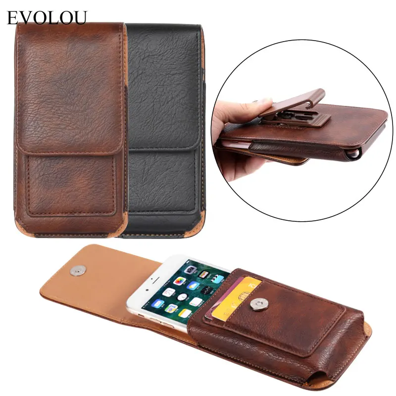 

Magnetic Waist Bag Belt Clip Holster Leather Case for Google Pixel 5 XL 4A 4 XL 3A 2 Pouch Cover for Sony Xperia 5 1 10 II L4