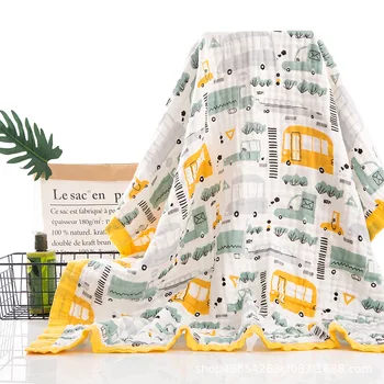

EezKoala 6 layers Colorful-Binding Cloth Baby Swaddle Cotton Wrap Cloth Diaper Insert Washable Baby Blanket Swaddle Muslin