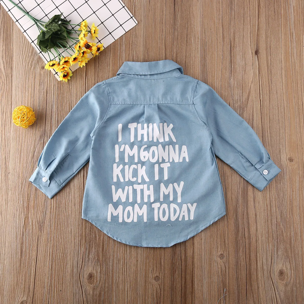 2-7Y Toddler Kids Baby Denim Long Sleeve Top Shirt