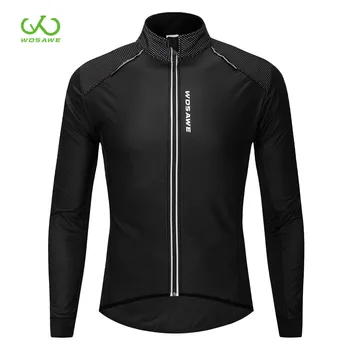 

WOSAWE Thermal Fleece Winter Motorcycle Jackets Windproof MTB Wind Coat PU Leather Windbreaker Sports Warm Cycling Jackets
