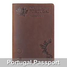 100% 本革ポルトガルポルトガルパスポートクレジットカードホルダーパスポートケースユニセックス旅行財布(China)