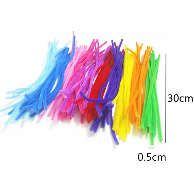 Children's Handmade DIY Toys 100 Roots Twisted Sticks Velvet DIY Handmade Materials Mixed Color Plush Material 4