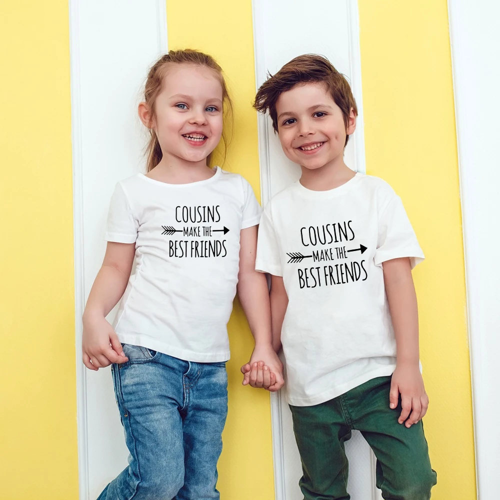 0-3 Months Boys Girls T-Shirt Personalised Tees Unisex Tshirt Clothing White Cousins Make The Best Friends