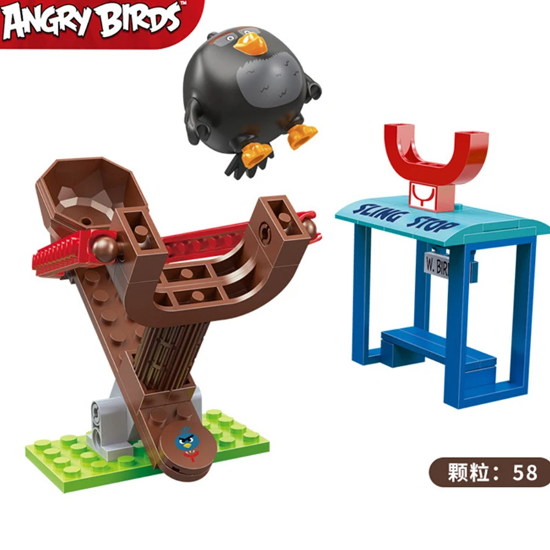 

NEW Movie Game Series Birds 2 Pig Bomb Black Slingshot launch station Building Blocks Sets Bricks Model Kids Kits Toys Ideas