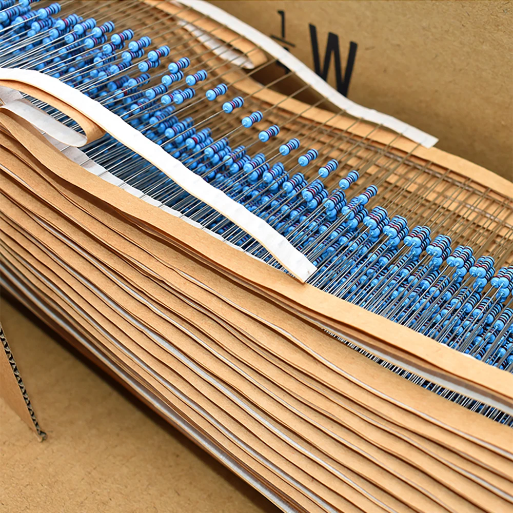 1/4W 1R~22M 1% Metal film resistor 100R 220R 1K 1.5K 2.2K 4.7K 10K 22K 47K 100K 100 220 1K5 2K2 4K7 ohm resistance 100pcs metal film resistor metal film resistors