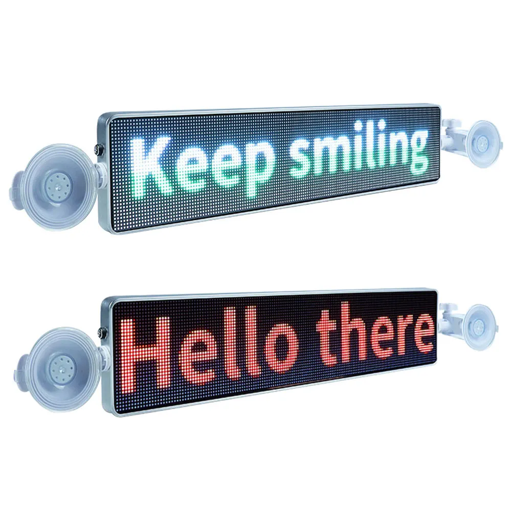 US $182.66 DC 12V RGB LED Car Sign Programmable Car Rear Window Sign Scrolling Message Board Bluetooth App Bluetooth Remote Control
