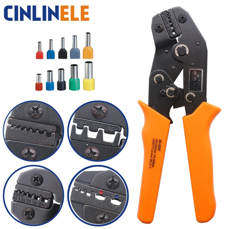 

Tube VE Terminals Crimper And Interchangeable Dies For Heat Shrinkable Connector Wire Crimping Tools Ratcheting 7Inch SN-16WF