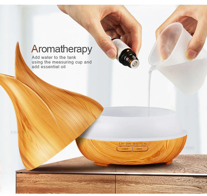 Online 400ml Ultraschall luftbefeuchter elektrische Aroma air diffusor Ätherisches Öl Diffusor Holz Fernbedienung Mistmaker für home 400ml