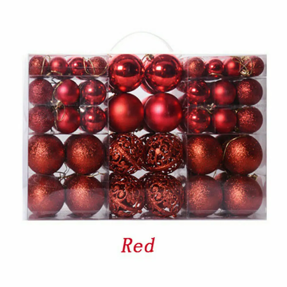 100 шт./компл. Наряд для рождественского бала елочные украшения светящийся шар матовый мяч полый шар для домашнего декора на год - Цвет: Красный