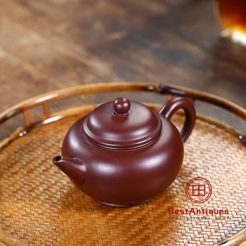 

Yixing Zisha Teapot Purple Clay Teapots Handmade Biaozhi Shuiping 200cc
