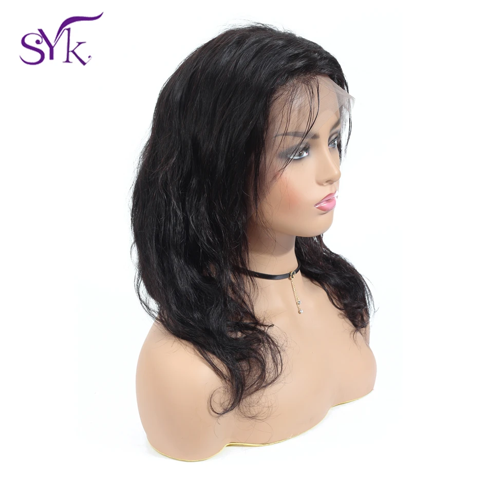SYK волосы объемные волнистые кружевные передние человеческие волосы парики 13 × 4 150% Плотность 1"-22" бразильские Remy человеческие волосы кружевные передние парики для женщин