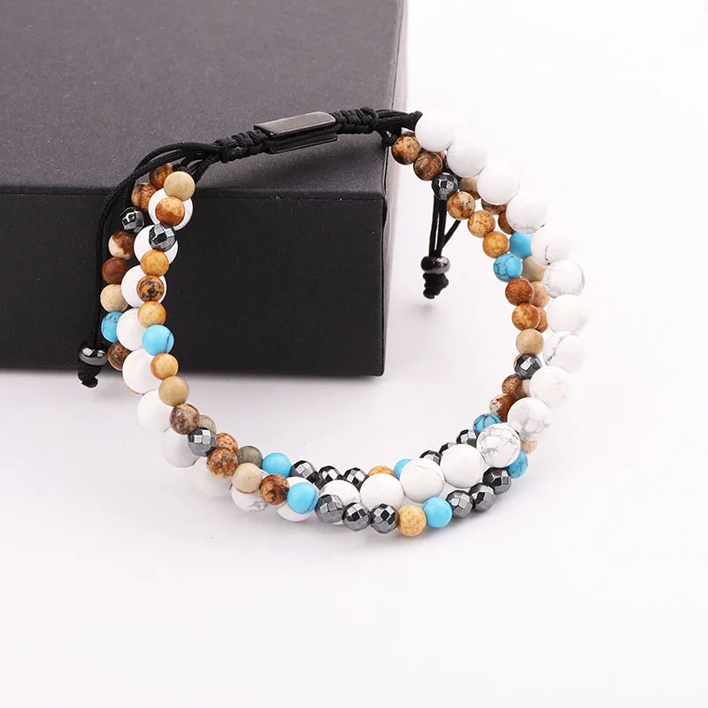 New Women Men Bracelet Natural Beads Multi Strands Macrame Friendship Wrap Bracelet Men Jewelry Gift - Image 5