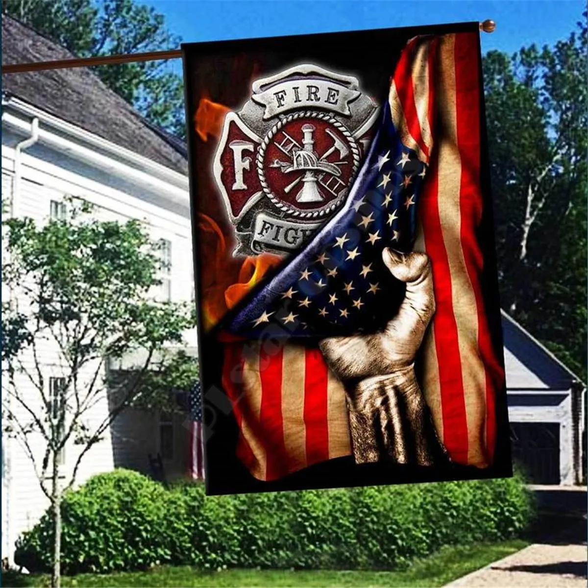 

Firefighter Flag 3D Full Printing Garden Flags Hanging House Flag Garden Flag Decoration Double-sided Printing