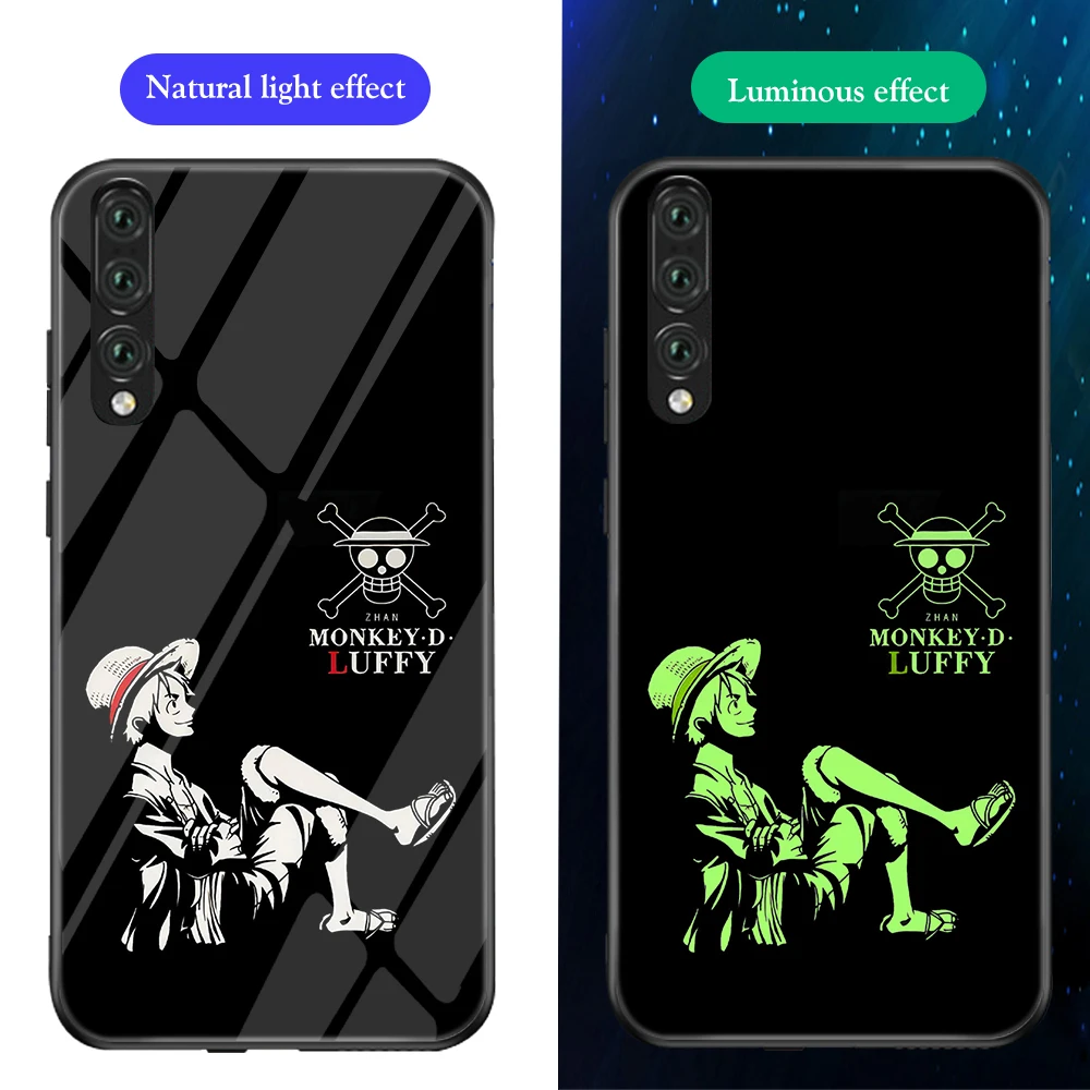 Ciciber One piece для huawei P20 30 10 Lite Pro mate 30 20 10 Pro Lite светящиеся чехлы с закаленным стеклом для huawei Honor 9 10 - Цвет: WM03743
