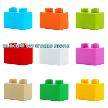 

Diy 6pcs/lot 1X2dots Thick Bricks Large Particles Building Blocks Accessory Duploe Toys For Children