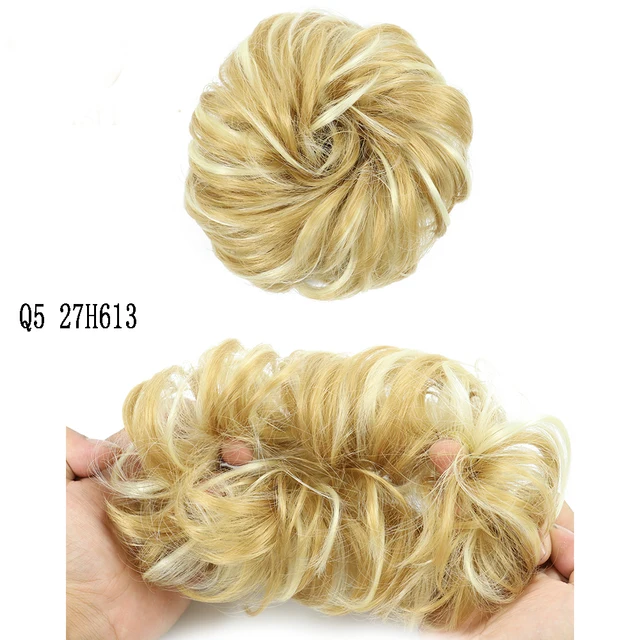 MERISIHAIRHair Extensions Wavy Curly Messy Hair Bun Extensions Donut Hair Chignons Hair Piece Wig Hairpiece headwear rings ring 27H613